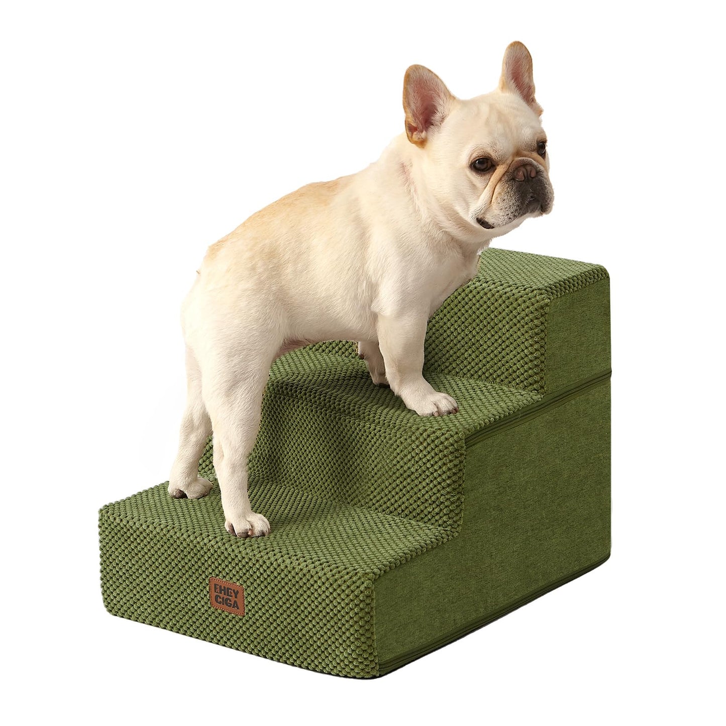 EHEYCIGA Dog Stairs for Bed 18" H, 4-Step Dog Steps for High Bed, Pet Steps for Small Dogs and Cats, Non-Slip Balanced Pet Ramp Indoor, Grey