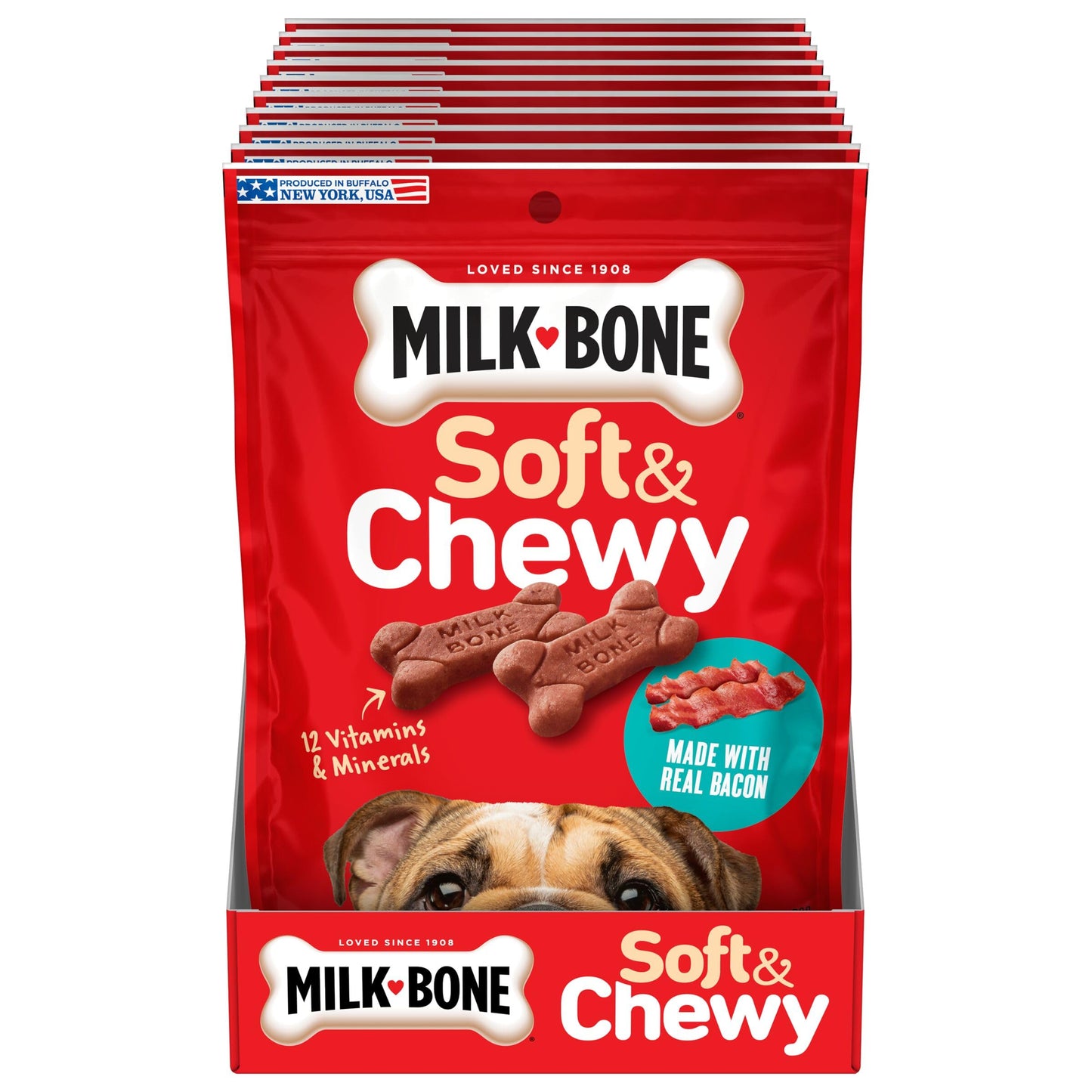 Milk-Bone Soft & Chewy Dog Treats, Beef & Filet Mignon Recipe, 25 Ounce