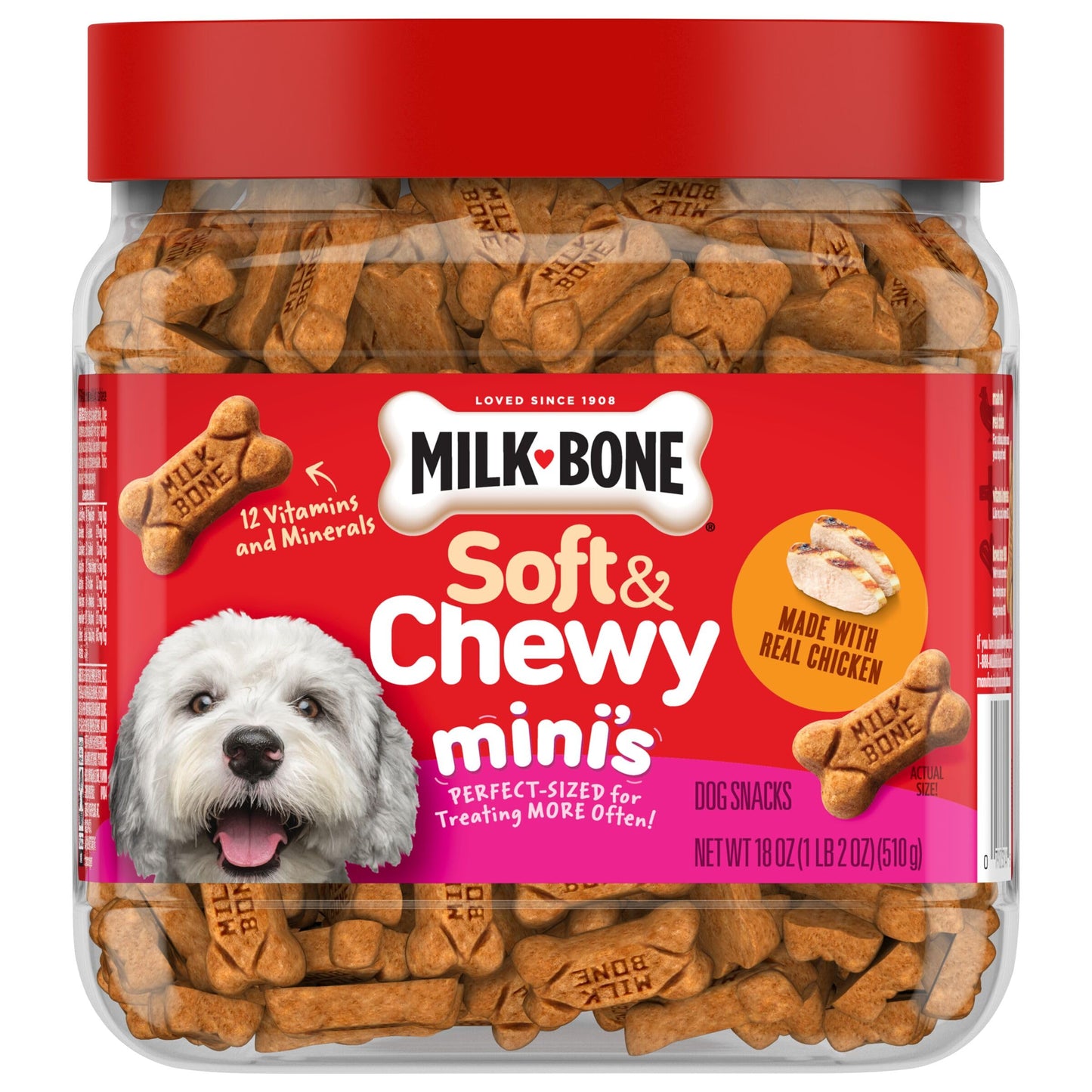 Milk-Bone Soft & Chewy Dog Treats, Beef & Filet Mignon Recipe, 25 Ounce