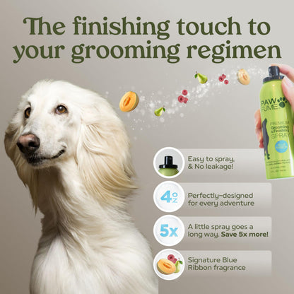 PAWFUME Dog Perfume Spray for Grooming, Blue Ribbon, 1-Pack – Keep Your Pup Fresh All Day – Probiotic, Alcohol-Free, Detangling & Moisturizing – Salon-Quality Dog Spray Deodorizer Perfume