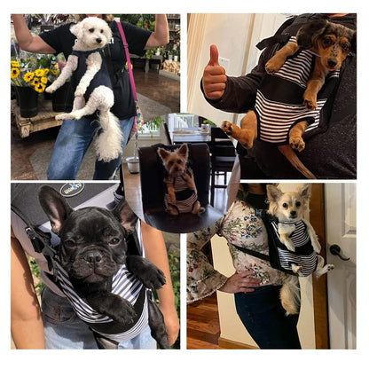 Dog Front Carrier Backpacks for Small Dogs, Legs Out Pet Carrier Sling Backpack with Adjustable Padded Ventilated Shoulder Straps, Easy-Fit for Traveling Hiking Camping,Medium