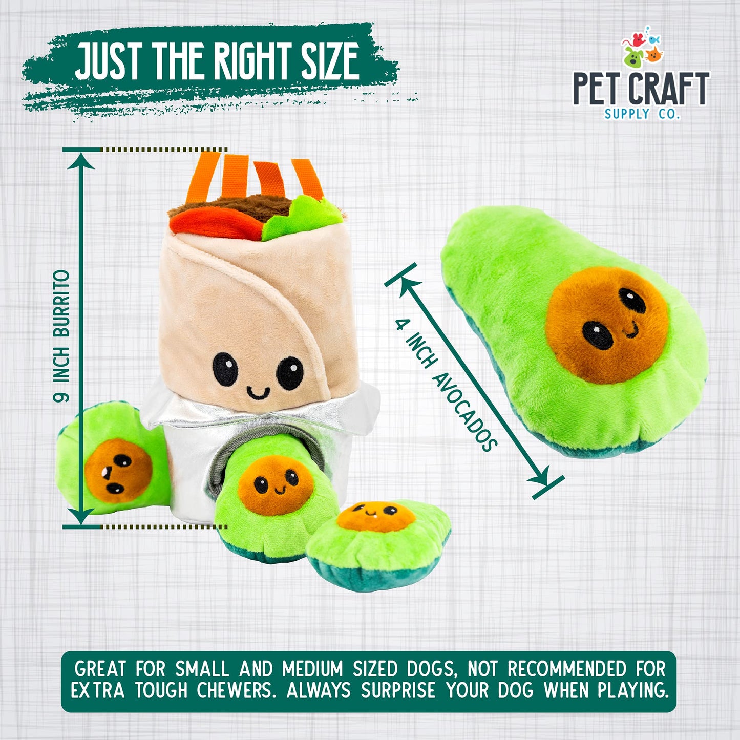 Pet Craft Supply Hide and Seek Plush Dog Toys Crinkle Squeaky Interactive Burrow Activity Puzzle Chew Fetch Treat Hiding Brain Stimulating Cute Funny Toy Bundle Pack for Small and Medium Dogs Puppies