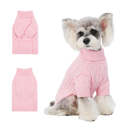 Small/Medium Dog Sweater, Warm Dog Winter Coat w/Sleeves, Comfortable High Neck & Leash Hole, Premium Dog Clothes for Schnauzer-Best for Holidays, Daily Walks M Apricot