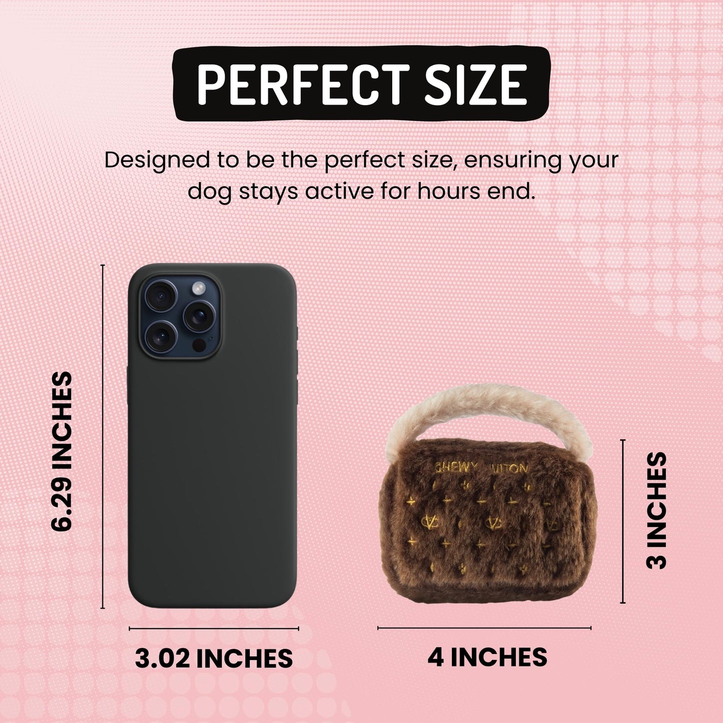 Diggin Designs Sniffany & Co Squeaky Plush Dog Toy Purse | Luxury-Inspired Parody Designer Handbag with Built-in Squeaker, Soft Plush Fashion Dog Toy – Haute Couture Purses & Handbags