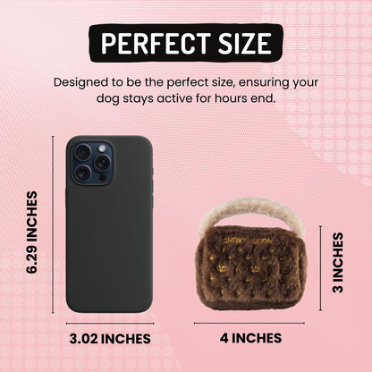 Diggin Designs Sniffany & Co Squeaky Plush Dog Toy Purse | Luxury-Inspired Parody Designer Handbag with Built-in Squeaker, Soft Plush Fashion Dog Toy – Haute Couture Purses & Handbags
