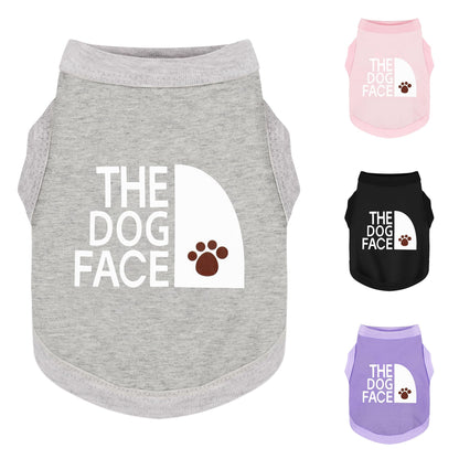 Personality Canine Attire: Soft, Lightweight Cotton Dog Clothes with 'The Dog Face' Print. Small and Medium Breeds, Perfect for Everyday Wear, Comfortable and Breathable Dog Shirt Black XS