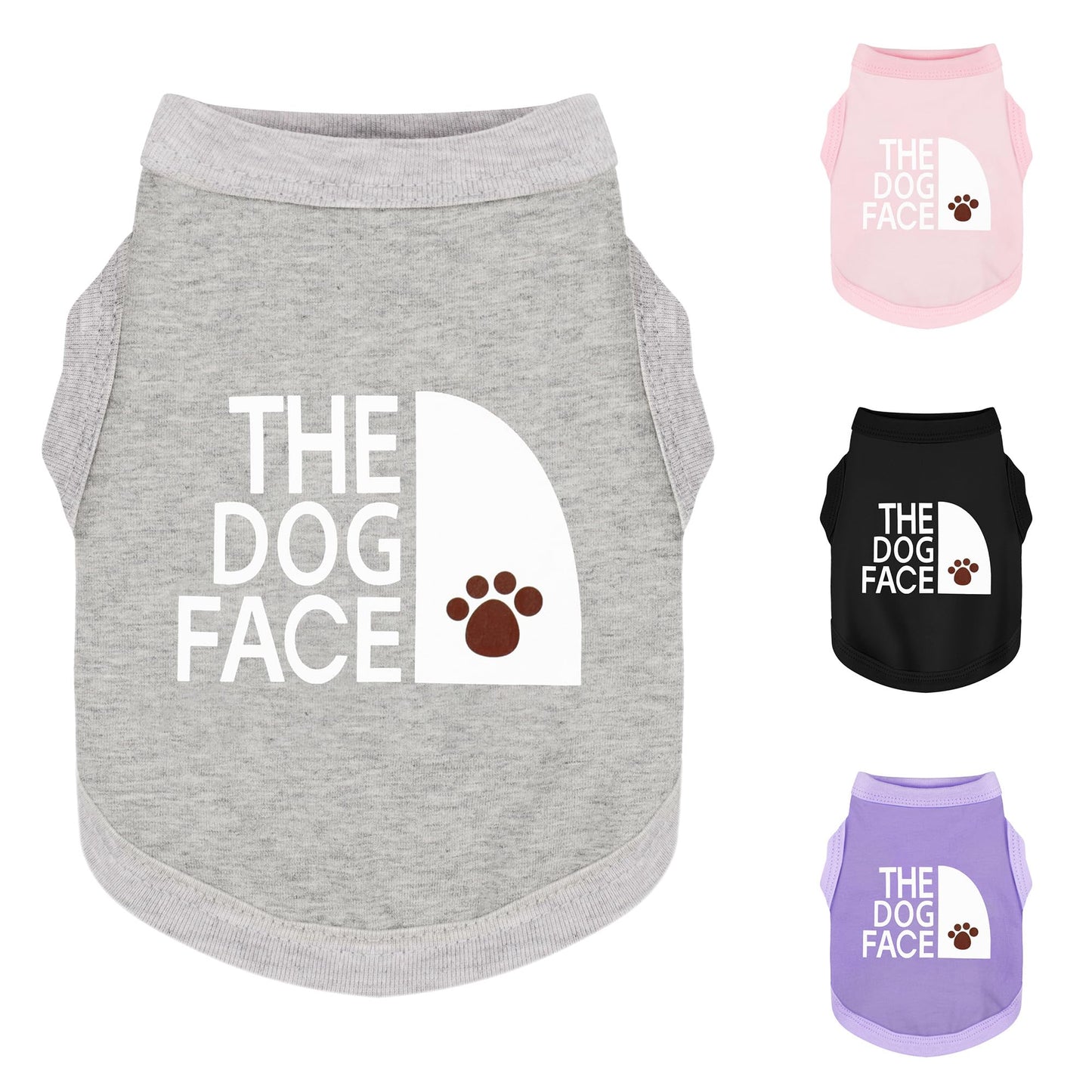 Personality Canine Attire: Soft, Lightweight Cotton Dog Clothes with 'The Dog Face' Print. Small and Medium Breeds, Perfect for Everyday Wear, Comfortable and Breathable Dog Shirt Black XS