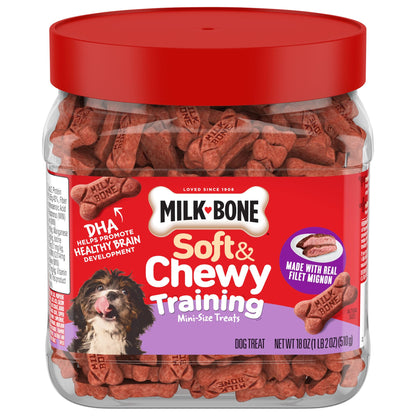 Milk-Bone Soft & Chewy Dog Treats, Beef & Filet Mignon Recipe, 25 Ounce