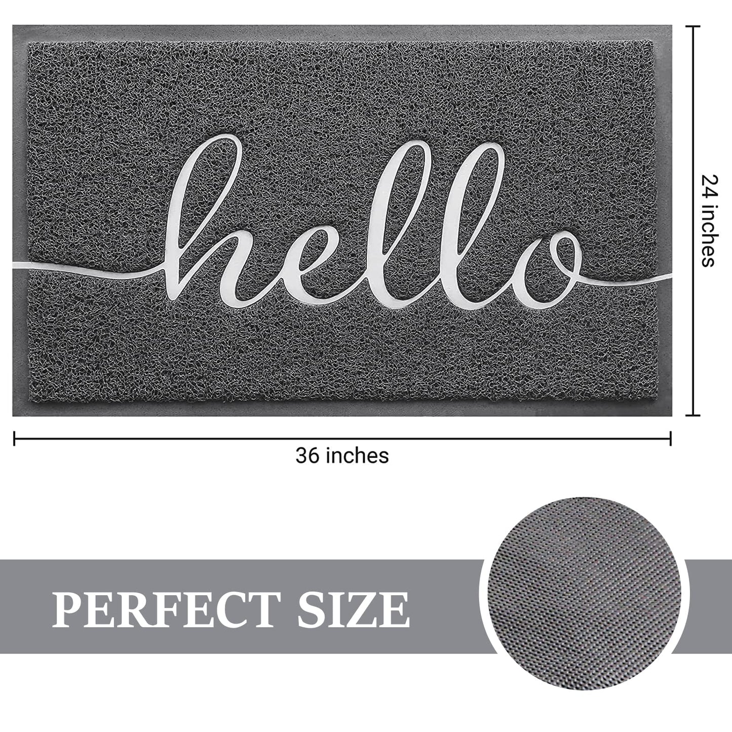 BeneathYourFeet Door Mat (30"x17.5",Black), Welcome Mat Low Profile Front Doormat Floor Mat Non Slip Rugs for Entryway, Patio, High Traffic Areas