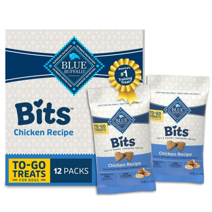 Blue Buffalo Bits Soft Dog Treats for Training, Made with Natural Ingredients & Enhanced with DHA, Beef Recipe, 19-oz Bag