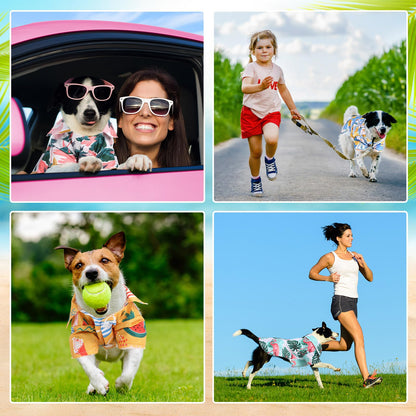 Weewooday 4 Pieces Small Pet Summer T-Shirts Hawaii Style Floral Pet Dog Shirt Breathable Cool Clothes Beach Seaside Puppy Sweatshirt for Puppy(Floral Style,Medium)