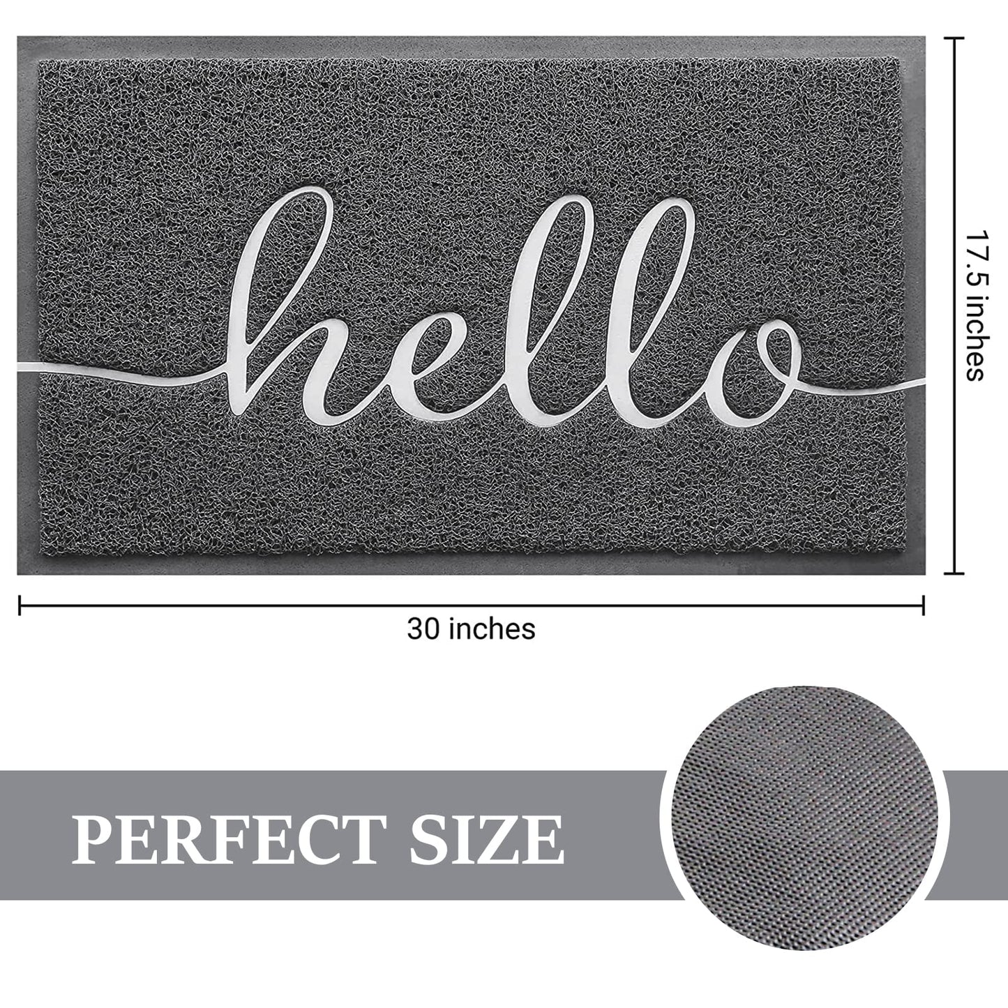 BeneathYourFeet Door Mat (30"x17.5",Black), Welcome Mat Low Profile Front Doormat Floor Mat Non Slip Rugs for Entryway, Patio, High Traffic Areas
