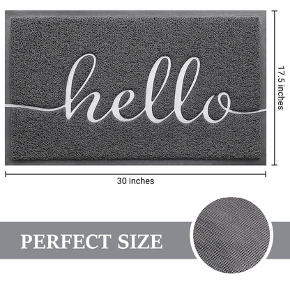 BeneathYourFeet Door Mat (30"x17.5",Black), Welcome Mat Low Profile Front Doormat Floor Mat Non Slip Rugs for Entryway, Patio, High Traffic Areas