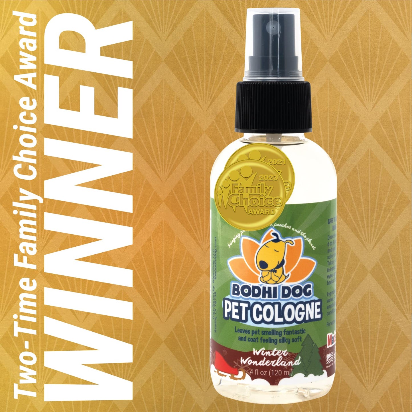 Bodhi Dog Premium Dog Cologne - Deodorizing Dog Perfume & Conditioner for Dogs & Cats - Natural Long Lasting Spray - Keeps Pets Fresh All Day - Gentle & Safe Formula, Made in USA (Baby Powder 4 Fl Oz)