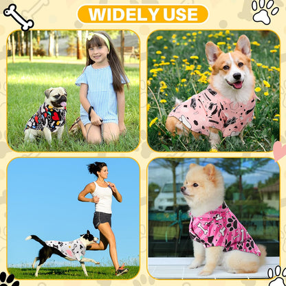 Weewooday 4 Pieces Small Pet Summer T-Shirts Hawaii Style Floral Pet Dog Shirt Breathable Cool Clothes Beach Seaside Puppy Sweatshirt for Puppy(Floral Style,Medium)