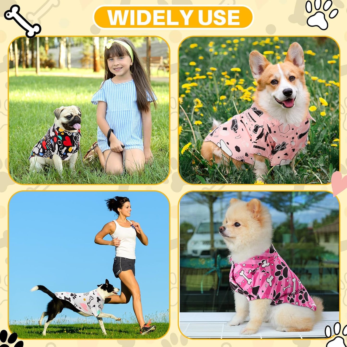 Weewooday 4 Pieces Small Pet Summer T-Shirts Hawaii Style Floral Pet Dog Shirt Breathable Cool Clothes Beach Seaside Puppy Sweatshirt for Puppy(Floral Style,Medium)