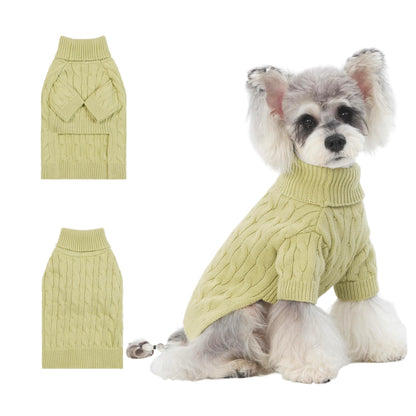 Small/Medium Dog Sweater, Warm Dog Winter Coat w/Sleeves, Comfortable High Neck & Leash Hole, Premium Dog Clothes for Schnauzer-Best for Holidays, Daily Walks M Apricot