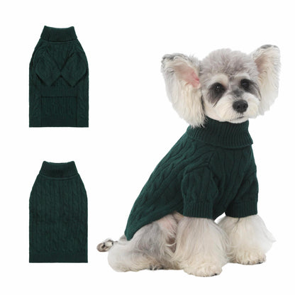 Small/Medium Dog Sweater, Warm Dog Winter Coat w/Sleeves, Comfortable High Neck & Leash Hole, Premium Dog Clothes for Schnauzer-Best for Holidays, Daily Walks M Apricot