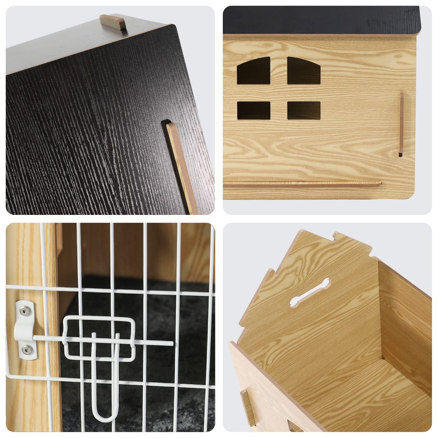 Dog House Indoor for Small Dogs or Cats, Cozy Wooden Design, Small Indoor Bed House, with Air Vents and Elevated Floor Warm Dog Cave
