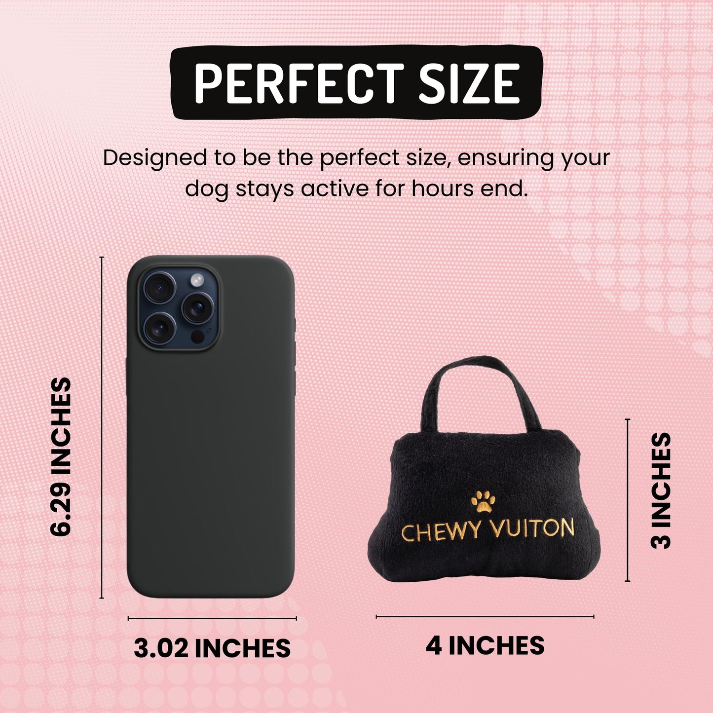 Diggin Designs Sniffany & Co Squeaky Plush Dog Toy Purse | Luxury-Inspired Parody Designer Handbag with Built-in Squeaker, Soft Plush Fashion Dog Toy – Haute Couture Purses & Handbags