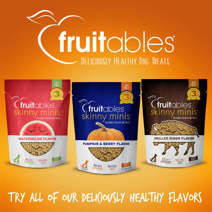 Fruitables Skinny Mini Dog Treats, Healthy Sweet Potato Treat for Dogs, Low Calorie & Delicious, Puppy Training, No Wheat, Corn or Soy, Made in the USA, Bacon and Apple Flavor, 12oz