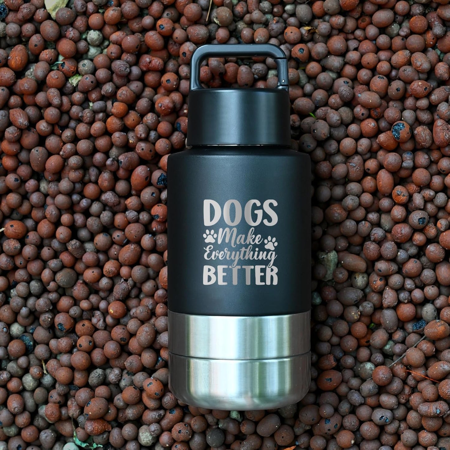 Insulated Dog Travel Water Bottle With Detachable Bowls, Ideal Dog Mom Gifts for Women, Portable Water Bottle Dispenser, For Walking, Hiking, Camping, Outdoor (Pink:Best Dog Mom, 32 Oz)