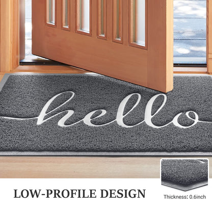 BeneathYourFeet Door Mat (30"x17.5",Black), Welcome Mat Low Profile Front Doormat Floor Mat Non Slip Rugs for Entryway, Patio, High Traffic Areas