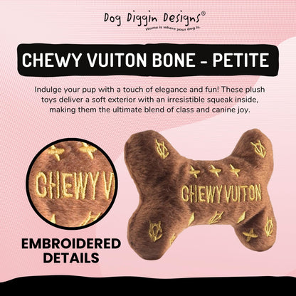 Diggin Designs Sniffany & Co Squeaky Plush Dog Toy Purse | Luxury-Inspired Parody Designer Handbag with Built-in Squeaker, Soft Plush Fashion Dog Toy – Haute Couture Purses & Handbags