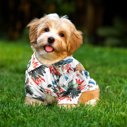 Weewooday 4 Pieces Small Pet Summer T-Shirts Hawaii Style Floral Pet Dog Shirt Breathable Cool Clothes Beach Seaside Puppy Sweatshirt for Puppy(Floral Style,Medium)