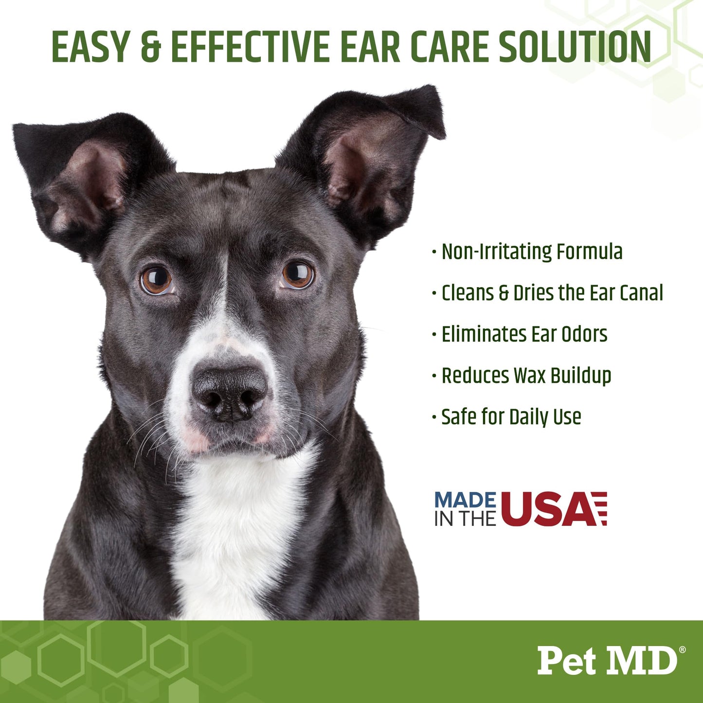 Pet MD Dog Ear Cleaning Wipes – Otic Cleanser for Dogs, Soothing Ear Care with Aloe Vera & Eucalyptus, Regular Wipes, 100 Count