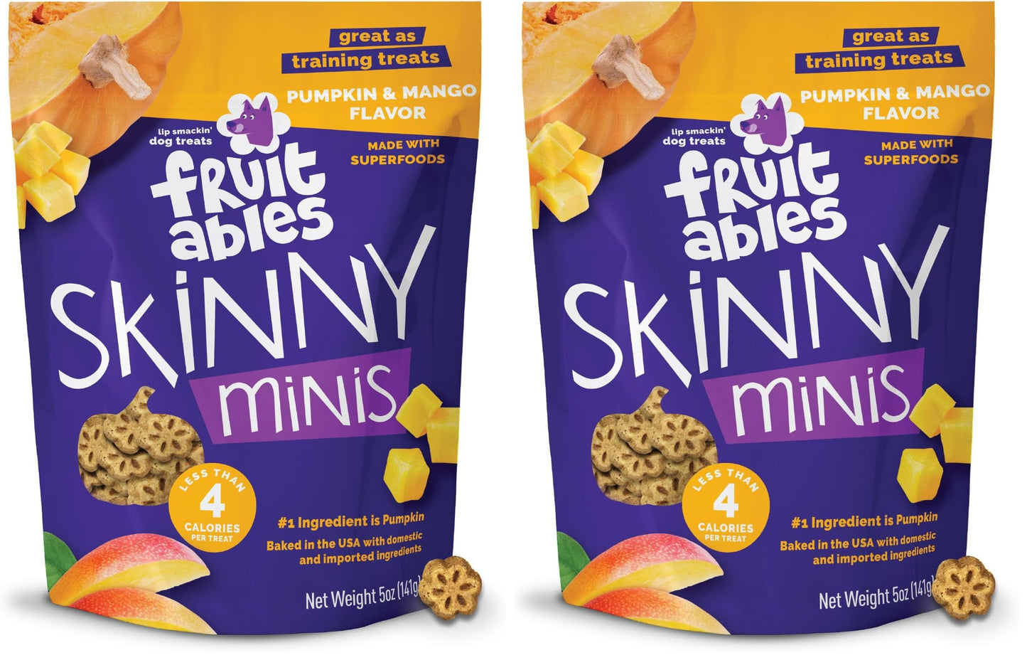 Fruitables Skinny Mini Dog Treats, Healthy Sweet Potato Treat for Dogs, Low Calorie & Delicious, Puppy Training, No Wheat, Corn or Soy, Made in the USA, Bacon and Apple Flavor, 12oz