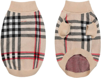 Small/Medium Dog Sweater, Warm Dog Winter Coat w/Sleeves, Comfortable High Neck & Leash Hole, Premium Dog Clothes for Schnauzer-Best for Holidays, Daily Walks M Apricot