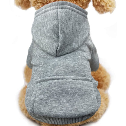 Jecikelon Winter Dog Hoodie Sweatshirts with Pockets Warm Dog Clothes for Small Dogs Chihuahua Coat Clothing Puppy Cat Custume (Coffee, Small)
