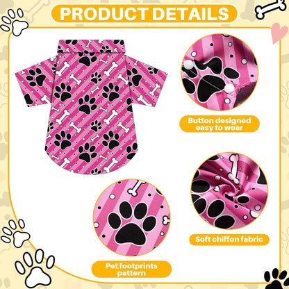 Weewooday 4 Pieces Small Pet Summer T-Shirts Hawaii Style Floral Pet Dog Shirt Breathable Cool Clothes Beach Seaside Puppy Sweatshirt for Puppy(Floral Style,Medium)