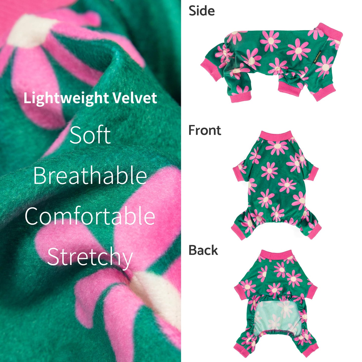 Fitwarm Bowknot Dog Pajamas, Warm Clothes for Small Dogs Girl, Fleece Pet Onesie with Feet, Burgundy Red, White, Small