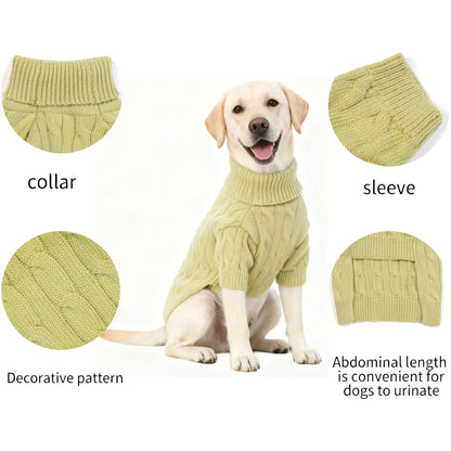 Small/Medium Dog Sweater, Warm Dog Winter Coat w/Sleeves, Comfortable High Neck & Leash Hole, Premium Dog Clothes for Schnauzer-Best for Holidays, Daily Walks M Apricot
