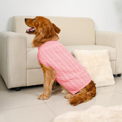 2 Pack Dog Sweaters for Small Dogs Winter Turtleneck Pullover Cable Knit Fleece Stretch Puppy Doggie Chihuahua Toy Poodle Yorkie Pomeranian Boy Girl Pet Clothes (S, Pink & Purple)