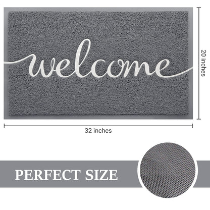 BeneathYourFeet Door Mat (30"x17.5",Black), Welcome Mat Low Profile Front Doormat Floor Mat Non Slip Rugs for Entryway, Patio, High Traffic Areas