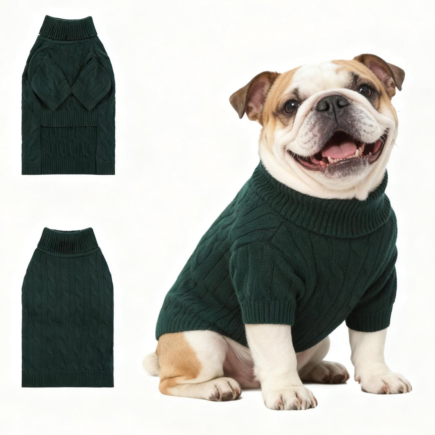 Small/Medium Dog Sweater, Warm Dog Winter Coat w/Sleeves, Comfortable High Neck & Leash Hole, Premium Dog Clothes for Schnauzer-Best for Holidays, Daily Walks M Apricot
