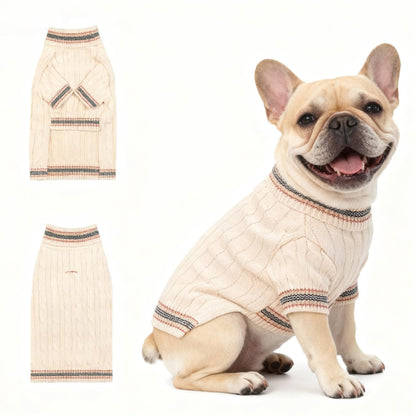 Small/Medium Dog Sweater, Warm Dog Winter Coat w/Sleeves, Comfortable High Neck & Leash Hole, Premium Dog Clothes for Schnauzer-Best for Holidays, Daily Walks M Apricot