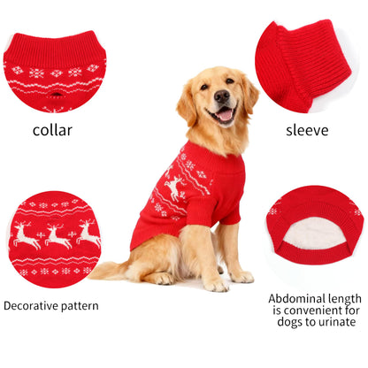 Small/Medium Dog Sweater, Warm Dog Winter Coat w/Sleeves, Comfortable High Neck & Leash Hole, Premium Dog Clothes for Schnauzer-Best for Holidays, Daily Walks M Apricot