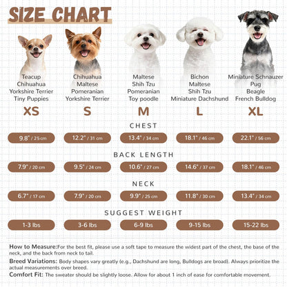 ABRRLO Small Dog Sweaters Cute Bear Dog Cardigans Clothes for Small Medium Dogs Boy Girl Puppy Cat Knitting Cardigan Outfits Dogs Autumn Coats Warm Pet Doggy Clothes Soft Knitwear Apparel (Beige,M)