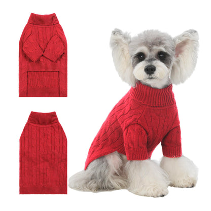 Small/Medium Dog Sweater, Warm Dog Winter Coat w/Sleeves, Comfortable High Neck & Leash Hole, Premium Dog Clothes for Schnauzer-Best for Holidays, Daily Walks M Apricot