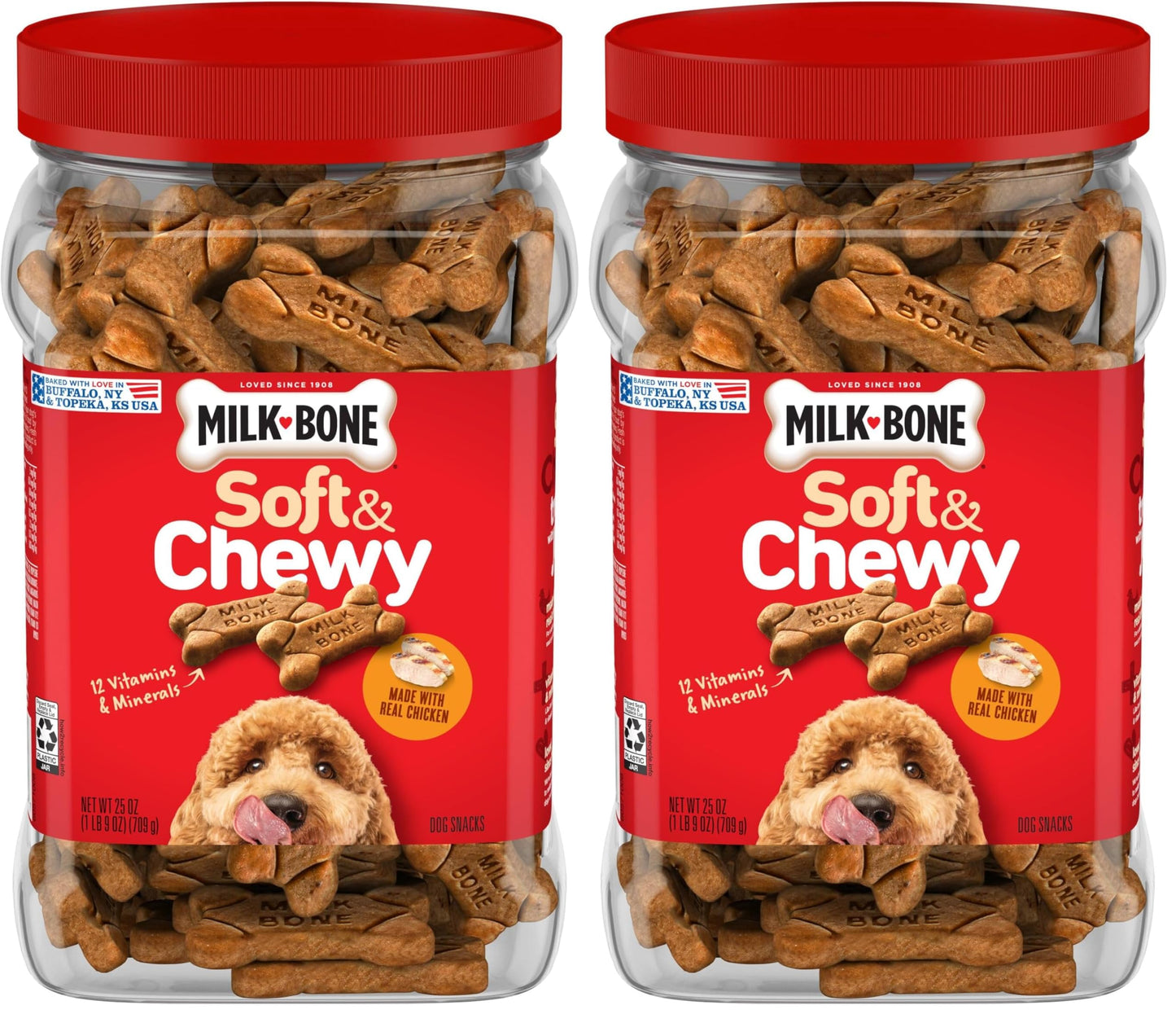 Milk-Bone Soft & Chewy Dog Treats, Beef & Filet Mignon Recipe, 25 Ounce