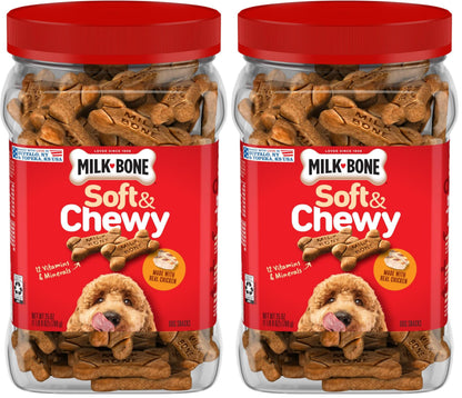 Milk-Bone Soft & Chewy Dog Treats, Beef & Filet Mignon Recipe, 25 Ounce