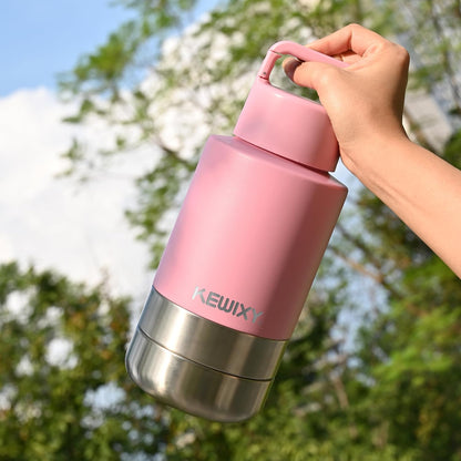 Insulated Dog Travel Water Bottle With Detachable Bowls, Ideal Dog Mom Gifts for Women, Portable Water Bottle Dispenser, For Walking, Hiking, Camping, Outdoor (Pink:Best Dog Mom, 32 Oz)