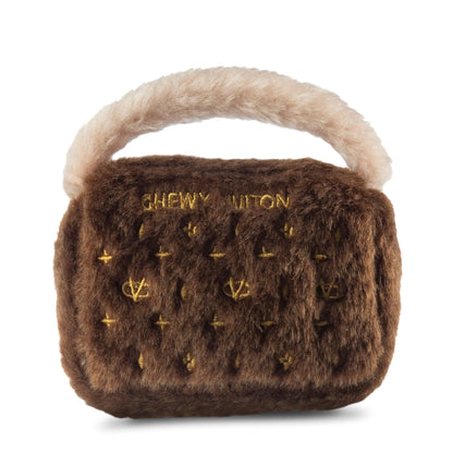 Diggin Designs Sniffany & Co Squeaky Plush Dog Toy Purse | Luxury-Inspired Parody Designer Handbag with Built-in Squeaker, Soft Plush Fashion Dog Toy – Haute Couture Purses & Handbags