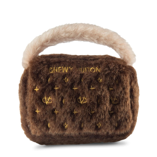 Diggin Designs Sniffany & Co Squeaky Plush Dog Toy Purse | Luxury-Inspired Parody Designer Handbag with Built-in Squeaker, Soft Plush Fashion Dog Toy – Haute Couture Purses & Handbags