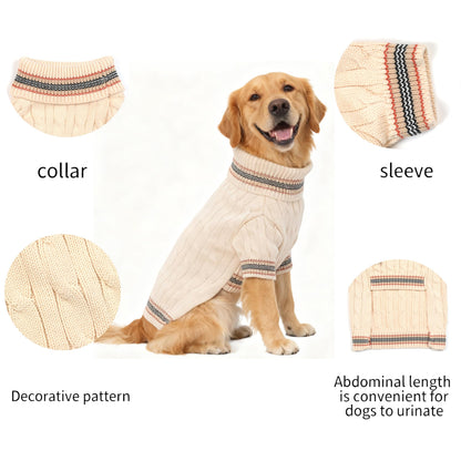 Small/Medium Dog Sweater, Warm Dog Winter Coat w/Sleeves, Comfortable High Neck & Leash Hole, Premium Dog Clothes for Schnauzer-Best for Holidays, Daily Walks M Apricot