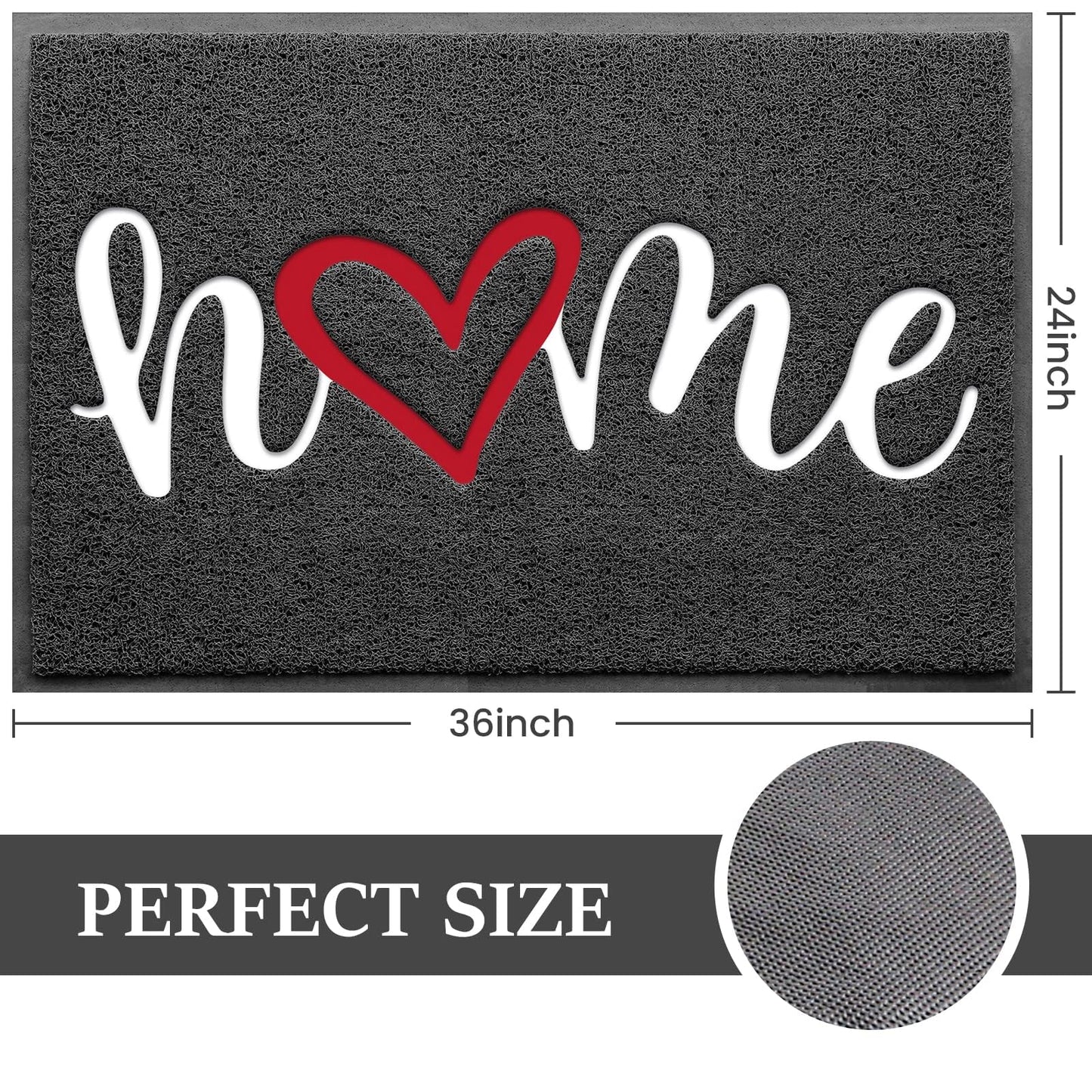 BeneathYourFeet Door Mat (30"x17.5",Black), Welcome Mat Low Profile Front Doormat Floor Mat Non Slip Rugs for Entryway, Patio, High Traffic Areas